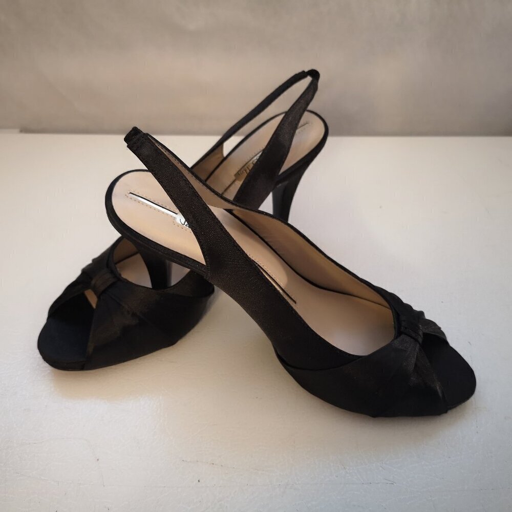 New in Box Sam & Libby Ladies Open Toe Black Sling Back Size 9M Sandals